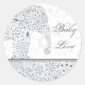 Grijs Baby Love Elephant Sticker (Voorkant)