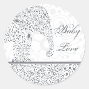 Grijs Baby Love Elephant Sticker