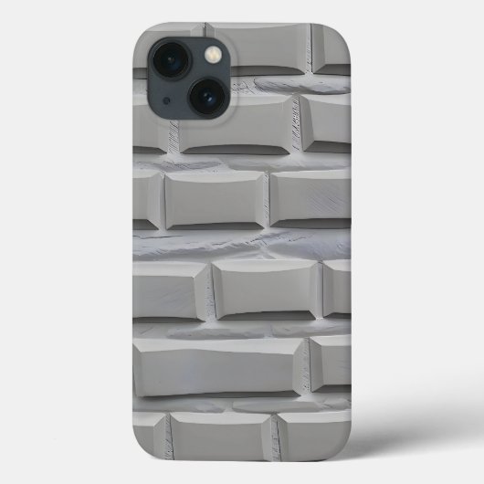 Grijs Baksteenontwerp iPhone Hoesje Minimaal Stijl (Achterkant)