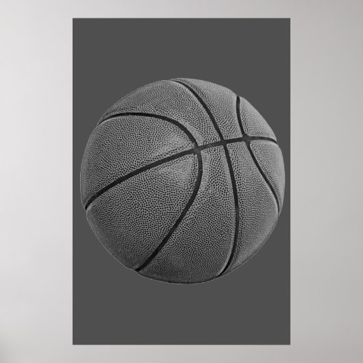 Grijs basketbal poster (Voorkant)