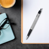 Grijs bedrijf logo naam telefoon mail website pen