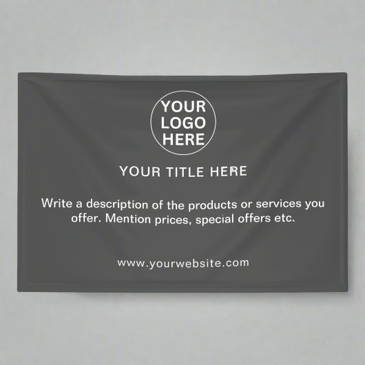 Grijs bedrijf Logo Text Professional Adverteren Spandoek