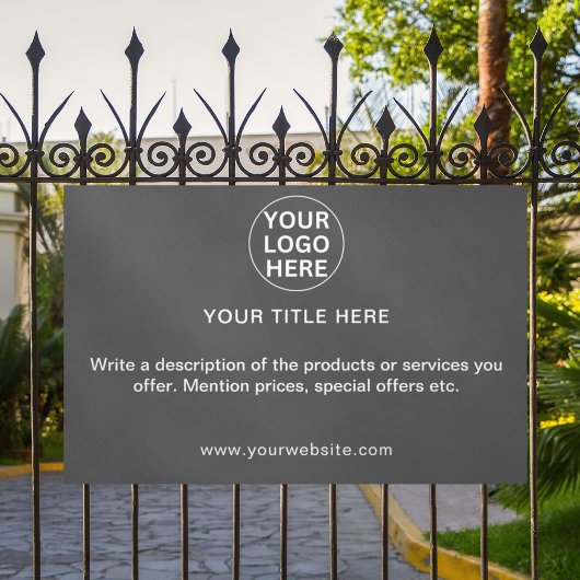 Grijs bedrijf Logo Text Professional Adverteren Spandoek