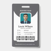 Grijs | Bedrijfsbeveiliging voor pasjes met eigen  Badge (Voorzijde)