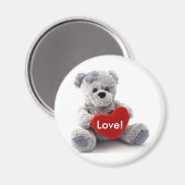 Grijs Beer met hart Magneet (Voorkant / Achterkant)