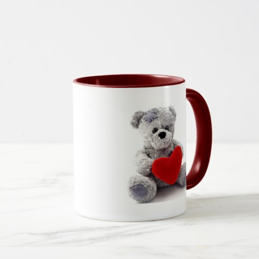 Grijs Beer met hart Mok (Voorkant rechts)