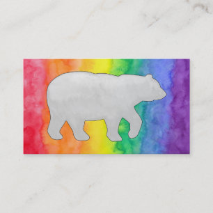 Grijs Beer op regenboogwasVisitekaartje Visitekaartje