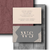 Grijs Beige Abstract Stijlvol Monogram Modern Visitekaartje