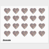 Grijs, beige geometrisch hart sticker (Vel)