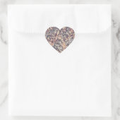 Grijs, beige geometrisch hart sticker (Tas)