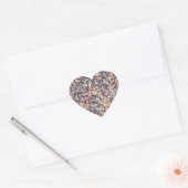 Grijs, beige geometrisch hart sticker (Envelop)