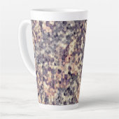 Grijs, beige geometrisch latte mok (Linkerhoek)