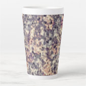 Grijs, beige geometrisch latte mok (Voorkant)