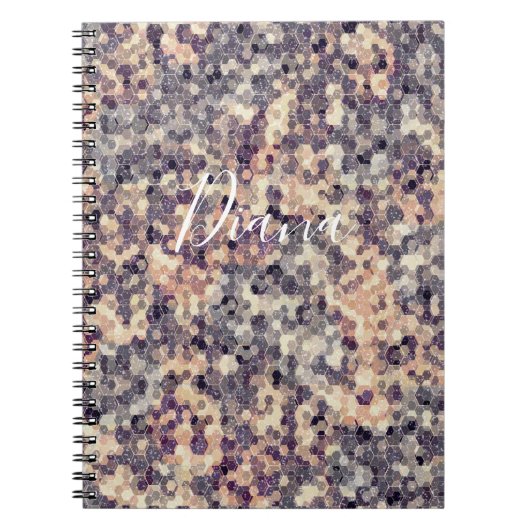 Grijs, beige geometrisch notitieboek (Voorkant)