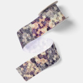 Grijs, beige geometrisch satijnen lint (Achterkant)