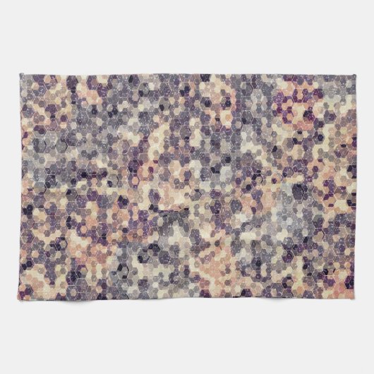 Grijs, beige geometrisch theedoek (Horizontaal)