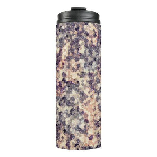 Grijs, beige geometrisch thermosbeker (Voorkant)