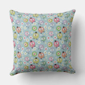 Grijs beige kinder vogeluilen fel kinderachtig kussen (Achterkant)