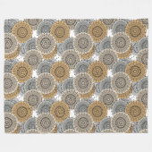 Grijs beige patroon Arabische mandala oosterse sti Fleece Deken (Voorkant (Horizontaal))