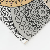 Grijs beige patroon Arabische mandala oosterse sti Fleece Deken (Hoek)