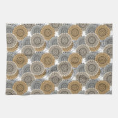 Grijs beige patroon Arabische mandala oosterse sti Theedoek (Horizontaal)