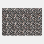 Grijs Beige Perzik Roos Luipaard Print Wrapping Pa Inpakpapier Vel (Voorkant)