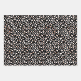 Grijs Beige Perzik Roos Luipaard Print Wrapping Pa Inpakpapier Vel