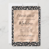 Grijs Beige Perzik Roze Luipaardprint Kaart (Voorkant)