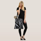 Grijs/beige tijger afdrukken Twee-tonen Mode Tas (Op model)