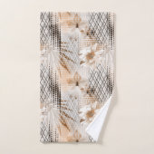 Grijs, beige tropisch patroon. bad handdoek (Handdoek)