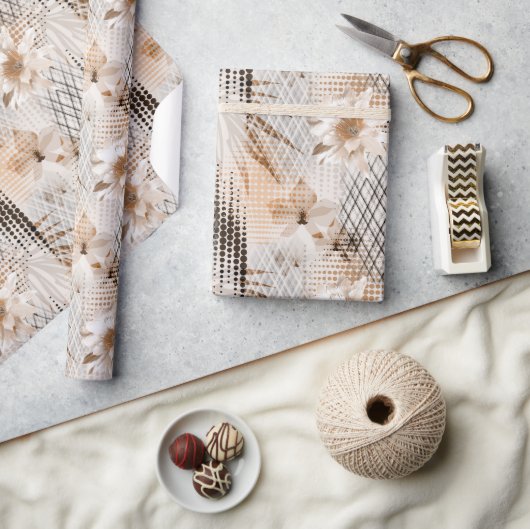 Grijs, beige tropisch patroon. cadeaupapier (Crafts)
