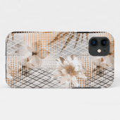 Grijs, beige tropisch patroon. Case-Mate iPhone case (Achterkant (horizontaal))