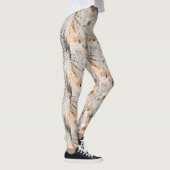 Grijs, beige tropisch patroon. leggings (Rechts)