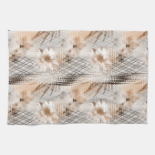 Grijs, beige tropisch patroon. theedoek (Horizontaal)