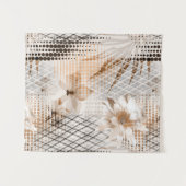 Grijs, beige tropisch patroon. wandkleed (Voorkant (horizontaal))
