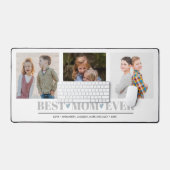 Grijs BEST MOM EVER collage 3 Foto BLAUW Harten Bureaumat (Keyboard & Muis)