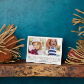 Grijs BEST MOM OOIT collage 2 Fotoroze harten Fotoplaat (Zijkant)