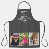 Grijs Beste Opa Ooit Keepsake 3 Fotocollage Schort (Voorkant)