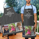 Grijs Beste Opa Ooit Keepsake 3 Fotocollage Schort<br><div class="desc">Grijs Beste Opa Ever Keepsake 3 Fotocollage Schort met 3 Fotocollage en Opa`s Naam. Personaliseer met 3 kleinkinderen foto's,  grootvader`s naam en het jaar. U kunt elke tekst wijzigen. Een perfect cadeau voor een opa voor Vaderdag,  verjaardag of Kerstmis.</div>