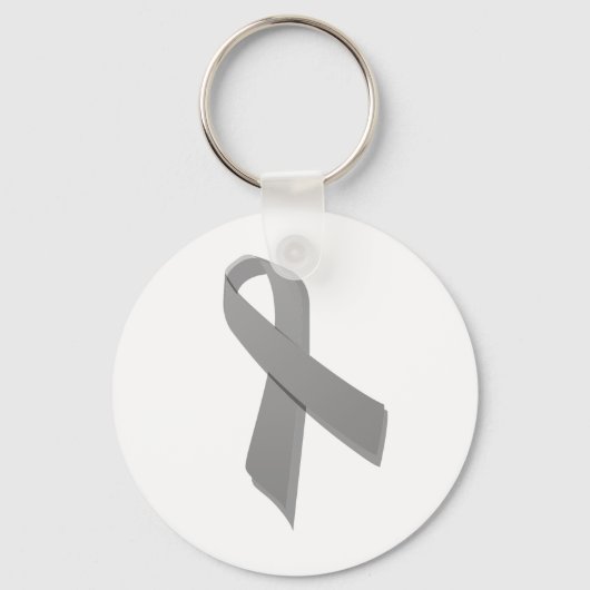 grijs bewustmakingslint sleutelhanger (Voorkant)