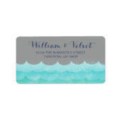 Grijs bij Zee nautische trouwlabels Etiket (Voorkant)