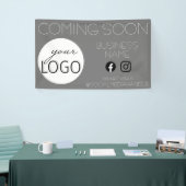 Grijs Binnenkort verkrijgbaar Logo Spandoek (Beurs)