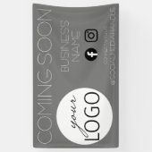 Grijs Binnenkort verkrijgbaar Logo Spandoek (Verticaal)