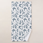 grijs bladpatroon badhanddoek (Badhanddoek)