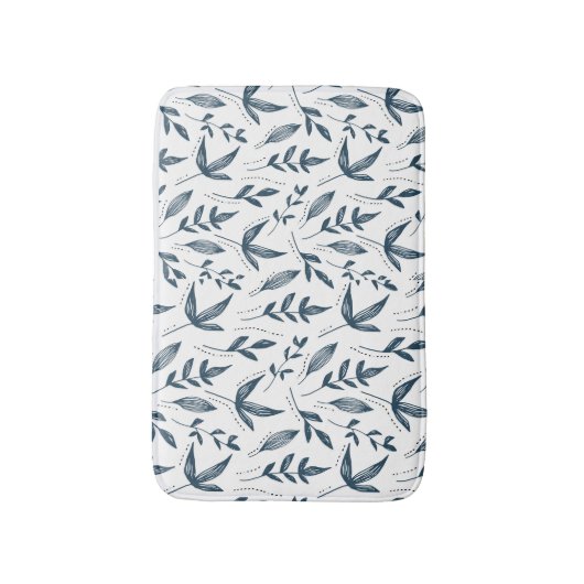 grijs bladpatroon badmat (Voorkant Verticaal)