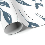 grijs bladpatroon cadeaupapier (Rol Hoek)