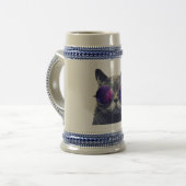 Grijs/Blauw 22 oz Stein Bierpul (Voorkant links)