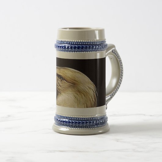 grijs/blauw 22 oz stein bierpul (Voorkant rechts)