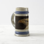 grijs/blauw 22 oz stein bierpul (Voorkant links)