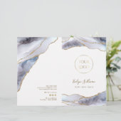 Grijs blauw agaat service menu brochure (Staand voorkant)